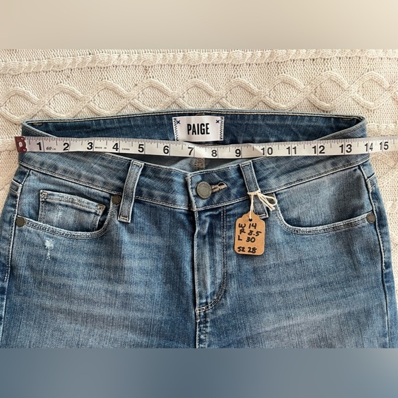 PAIGE Verdugo Crop Jeans Medium Wash Designer Run Small Women’s Size 28 - Picture 13 of 14